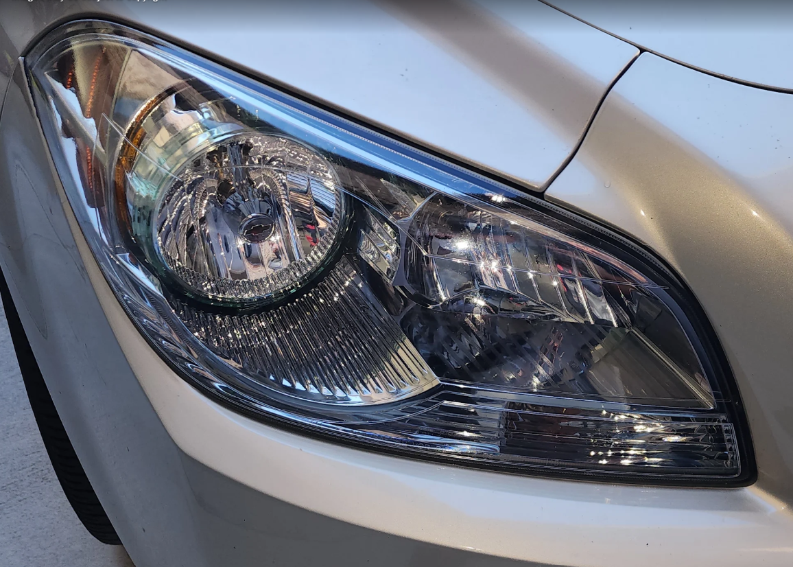 Close-up headlight restoration — after restoration