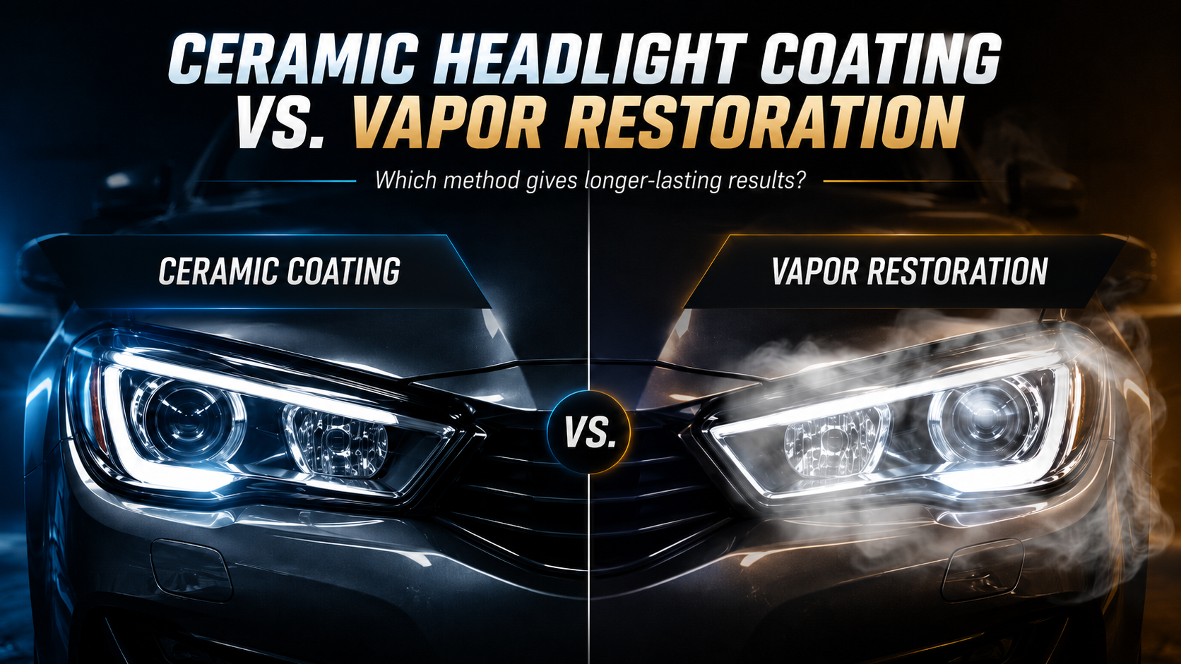 Ceramic Headlight Coating vs. Vapor Headlight Restoration: Which Method Lasts Longer? — headlight restoration cover photo